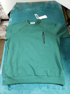 Guess Sweater Size 2XL XXL Mens Green Crew Neck Zipped Pocket Cotton Preppy NWD - Image 1 of 4