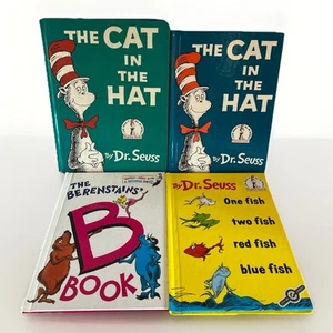 Dr Seuss Lot Cat In The Hat 1957, One Fish Two Fish Berestain’s B Book 70-80s - Picture 1 of 15