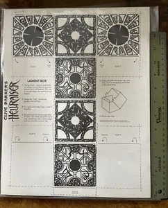 Clive Barkers HELLRAISER LLA BOX 1989 Promo Kartonblatt montagefertig - Bild 1 von 7