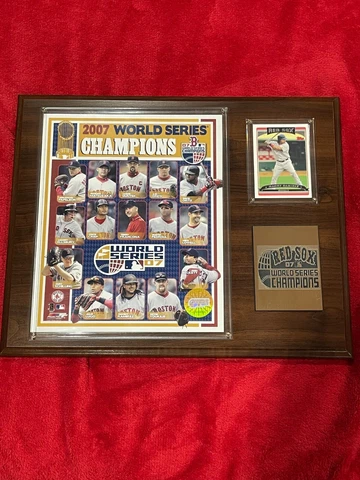 2007 BOSTON RED SOX WORLD SERIES CHAMPIONS COLLAGE PHOTO PLAQUE & TRADING CARD Cover