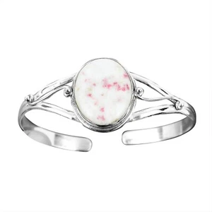 Valentines Deal Cinnabar Gemstone 925 Sterling Silver Bezel Boho Wedding Bangle - Picture 1 of 7
