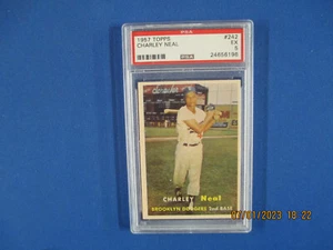1957 Topps Baseball # 242 Charley Neal PSA 5 EX - Picture 1 of 2
