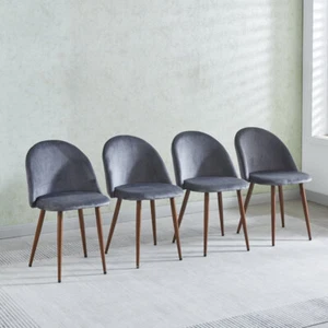 Modern Dining Chair Set of 4, Accent Soft Velvet Seat & Backrest for Home Living - Picture 1 of 18
