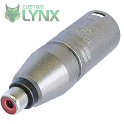 Neutrik NA2MPMF macho XLR a RCA/toma de fono. Convertidor adaptador. 3 polos de plata