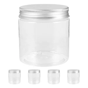 5pcs Mini Plastic Jars with Lids Empty Food Jars Canisters 250ml for Kitchen - Picture 1 of 12