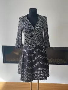 original ★ Diane von Furstenberg ★ Wickelkleid NP 400,- schwarz weiß Seide DvF - Bild 1 von 6