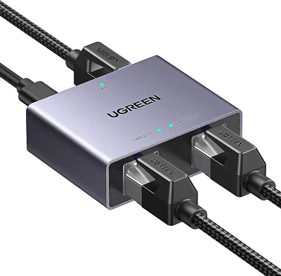 UGREEN Sdoppiatore Ethernet, Switch di Rete da 1 a 2 Gigabit, 1000Mbps LAN ad Alta Velocità - Immagine 1 di 4