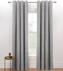 George Home Grey Boucle Eyelet Curtains 66x90 RRP 50.00 lot GD