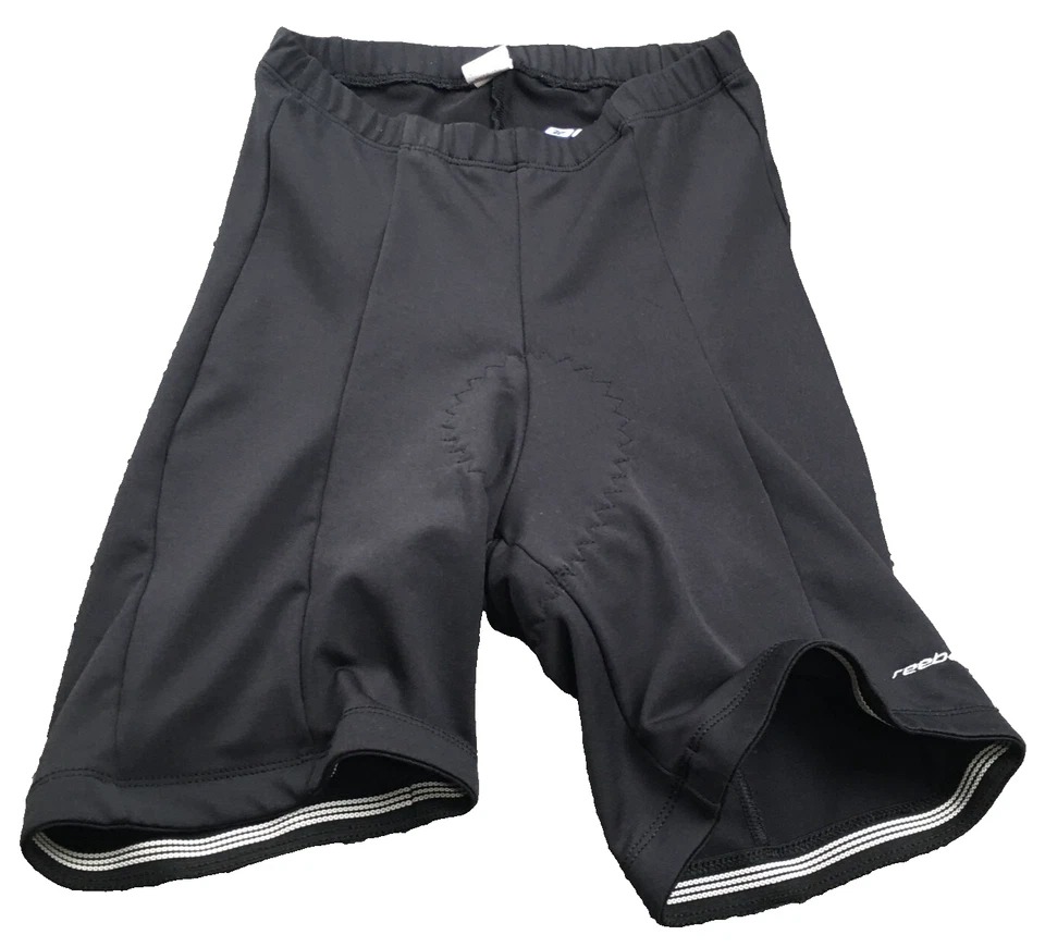 锐步男式骑行短裤 M 码黑色弹力中腰加厚弹性腰围 — 第 1/4 张图片