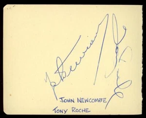 JOHN NEWCOMBE and TONY ROCHE dual-signed page | Tennis stars - autographs - Picture 1 of 1