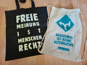 Jute Beutel Rucksack Anti Rassismuns Statement - Bild 1 von 2