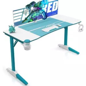 Gamer Tisch Computertisch Gamingdesk kabelbox Headsethalter Getränkhalter 140cm - Bild 1 von 8
