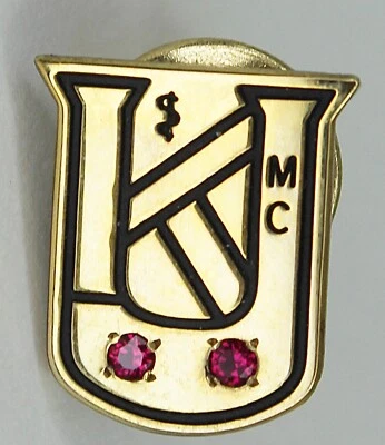 Kansas University Medical Center Service Pin JG 10k Gold with 2 Rubys - Image 1 of 4