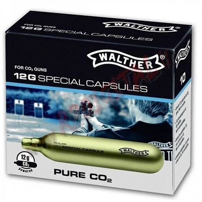 BOMBOLETTE WALTHER PURE 10P CO2 12Gr GAS UNIVERSALE LE PIU' POTENTI PER PISTOLA