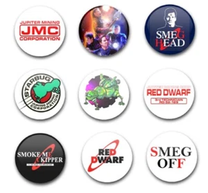 25mm 1"  BADGES X9 RED DWARF SET 2 - Foto 1 di 1