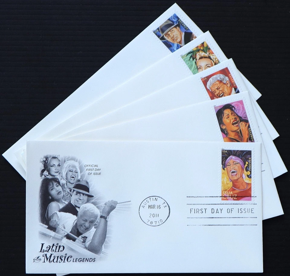 U.S. Used #4497 - 4501 Forever Latin Music Set of 5 ArtCraft First Day Covers - Image 1 of 1