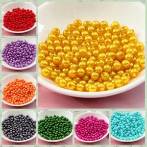 500 Pieces Assorted Colors Plastic Imitation Pearl Bead for - Picture 1 of 28
