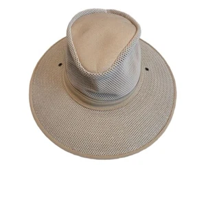 Henschel Hat Co Beige Wide Brim Mesh Ventilation Eyelets Safari Hat Small - Picture 1 of 7