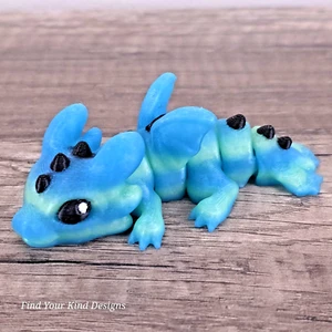 Glow-in-the-Dark Dragon 3D printed articulated 3.5 in Flexi Fidget gift - Picture 1 of 7