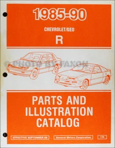 Catalogo Parti Illustrato Geo Storm 1990 Numeri Di Parte 85-89 Chevy Spectrum - Foto 1 di 2