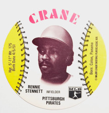 1976 Crane Potato Chips Baseball Disc #39 RENNIE STENNETT Pirates