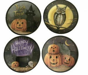 Upscale Halloween Appetizer Plates - Set of 4 - New Old Stock 2003 Target  - Picture 1 of 1