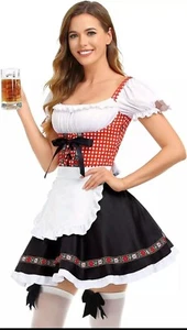 German Oktoberfest Beer Girl Costume Set for Adult Halloween Party Size Large - Picture 1 of 4