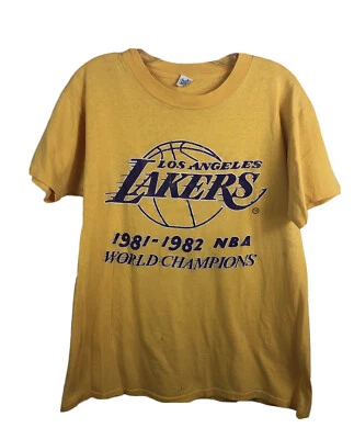 Los Angeles Lakers Vintage 1981-1982 World Champions T-Shirt - Fits Men’s Small - Image 1 of 4
