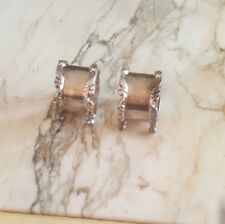 2 antique victorian Footed silver plate decorated napkin rings