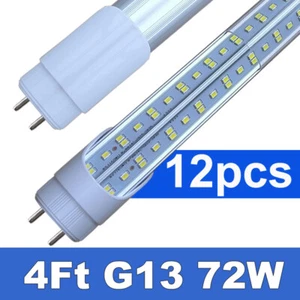 T8 4FT G13 Bi Pin Led Tube Light Bulbs 72W 4 Foot Led Shop Light 6500K 12-100PCS - Picture 1 of 12