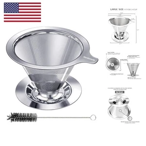 Pour Over Coffee Dripper, Paperless Reusable Coffee Filter, Pour Over Coffee ... - Picture 1 of 8