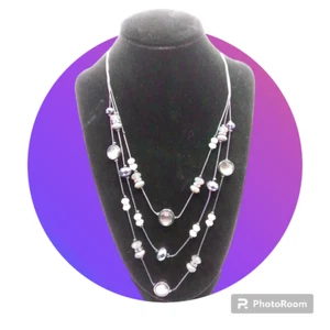 New York & Company Purple Beaded & Crystal Necklace! - Picture 1 of 9