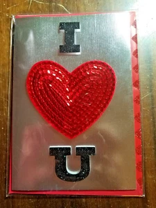 JUBILÄUM für Frau Ehemann bf gf LIEBE Punze Herz Pailletten Ich liebe dich wirklich - Bild 1 von 3
