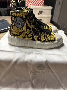 Versace Greca Barocco High Top Sneakers Women’s Size 36.5 ( 5.5 )Authentic - Picture 1 of 7