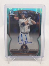 2023 Bowman DRAFT CHROME CAM FISHER AQUA LAVA REFRACTOR AUTO #/199 ASTROS CDACFI