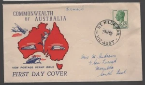 1952 Australia KGV 6 1/2d Green Wide World FDC - Picture 1 of 1
