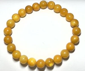 9mm Authentic Baltic Egg Yolk Amber Beads Bracelet JY3784 - Picture 1 of 1