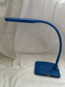 BLUE Lamp for Home Office- Super Bright Small Desk Light with USB Charging Port - Picture 1 of 9
