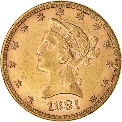 [#188309] Coin, United States, Coronet Head, $10, Eagle, 1881, U.S. Mint, Philad Cover
