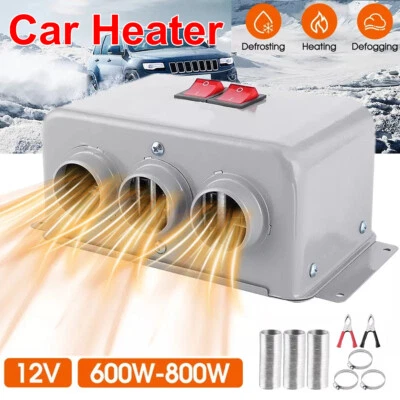 800W Electric Car Heater 3 Hole 12V DC Heating Fan Defogger Defroster Demister - Image 1 of 4