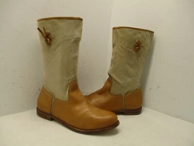 Matisse Coachella Camel Leather Canvas Mid Calf Boots Womens Size 6.5 M - Image 1 of 4