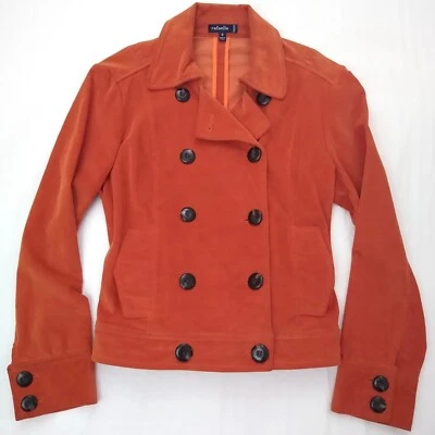 Corduroy Jacket Blazer Vintage Orange Jacket Rust Burnt Orange Rafaella S M - Image 1 of 4
