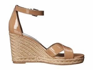 Neu Sam Edelman Brenda hautfarbene Lackleder-Keilabsatzschuhe Größe 9,5 M - Bild 1 von 7