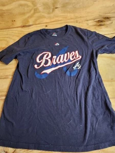 Camiseta Majestic Atlanta Braves Juniors Talla XL Azul Marino Manga Corta MLB Béisbol - Imagen 1 de 6