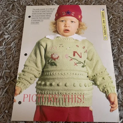 VINTAGE CREATIVE NEEDLES PATTERN - PICTURE THIS KNITTED IN DK YARN  - Image 1 of 4