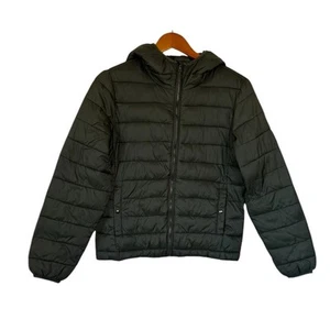 Pull&Bear Jacket Women Medium Green Puffer Gorpcore Outdoor Hiking Camping - Picture 1 of 8