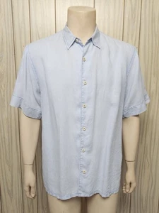 Tommy Bahama shirt L men's light blue linen short sleeve - Picture 1 of 7