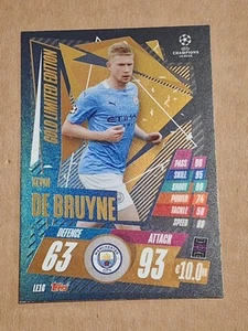 Tarjeta de fútbol 2020 Kevin de Bruyne Topps Match Attax Gold edición limitada #Le1G - Imagen 1 de 3