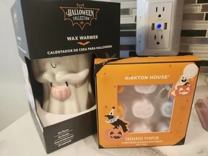 NEW Aldi Ghost Wax Warmer With Pumpkin Wax Melts Pink Pumpkin & Bow Halloween - Picture 1 of 6