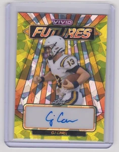 CJ CARR AUTO YELLOW CRYSTAL #6/10 2024 Leaf Vivid Futures #VF-CJC Notre Dame - Picture 1 of 2